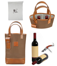 Load image into Gallery viewer, Westport 20 oz. Canvas 2 Bottle Wine Tote
